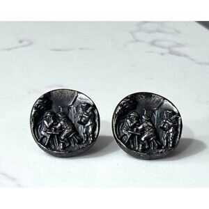 Vintage Hickok Cufflinks Bar Pub Tavern Inn Gift Large Round USA